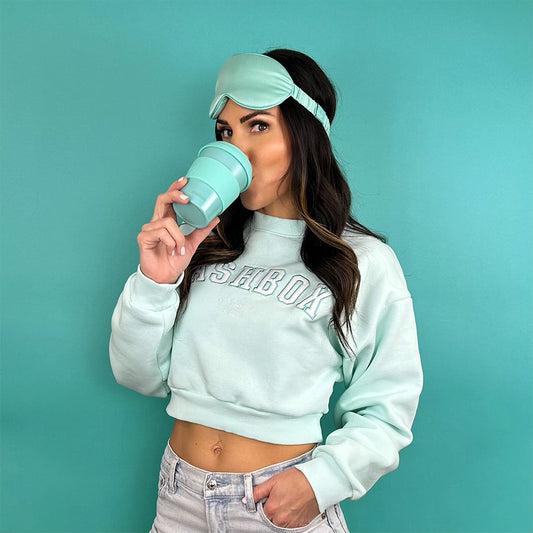 Cropped Varsity LBLA Teal Sweatshirt
