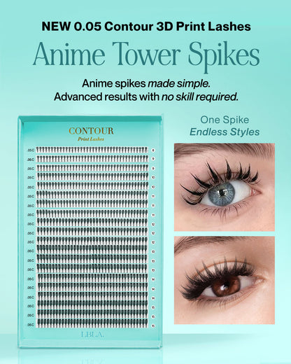 Anime Tower Spike - 0.05 Contour Laser Print Lash