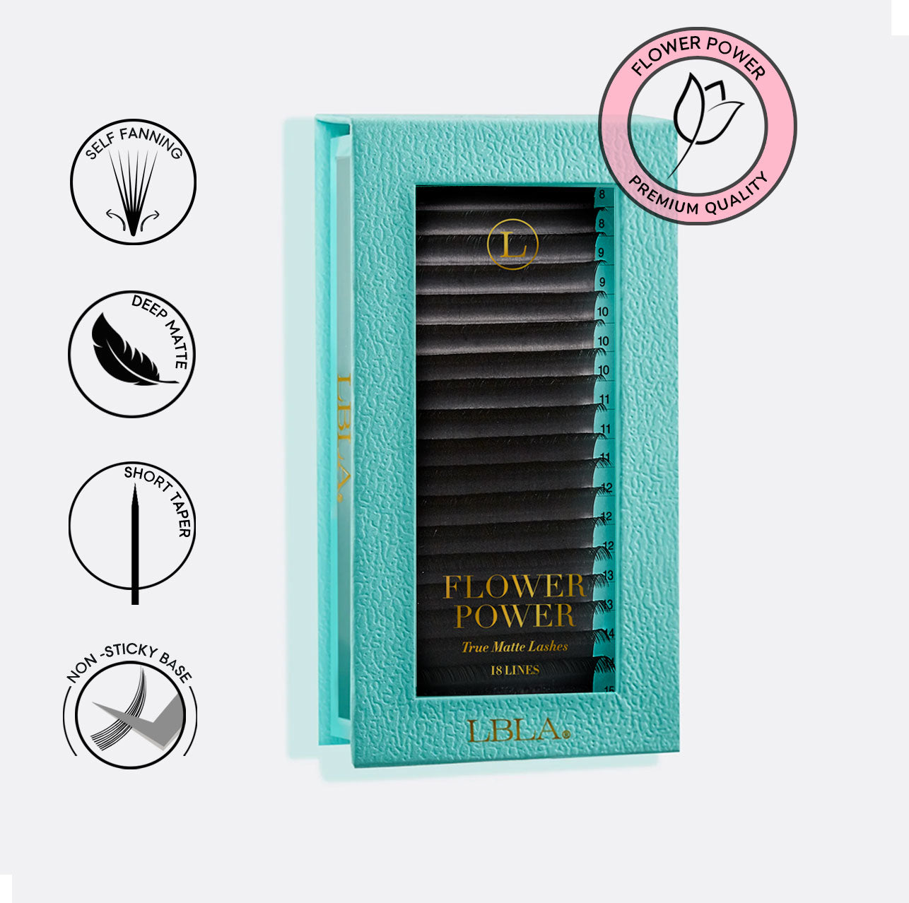 Flower Power True Matte Mega Volume & Volume Lashes Extensions - (18 Lines)