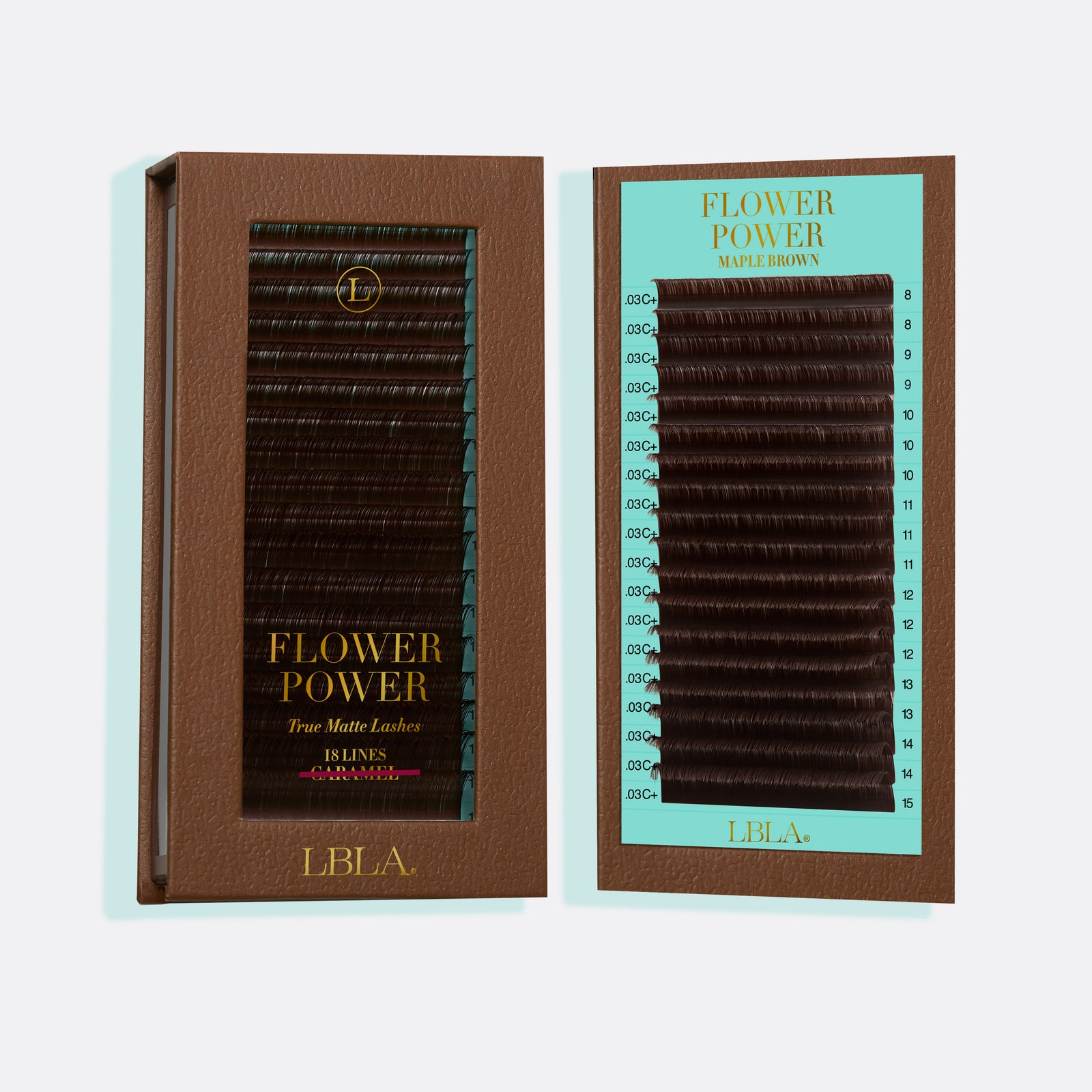 Caramel Brown / Flower Power True Matte Lashes 0.03mm Mixed Lengths