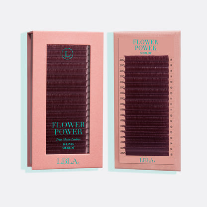 Flower Power True Matte Lashes 0.03mm - Merlot Burgundy Brown Lash Extensions (18 lines)