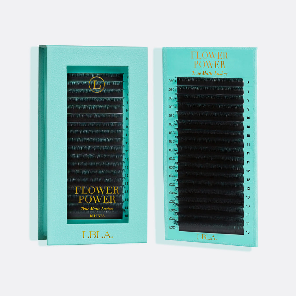 Flower Power True Matte Lashes - Black Individual Lash Extensions (18 Lines)