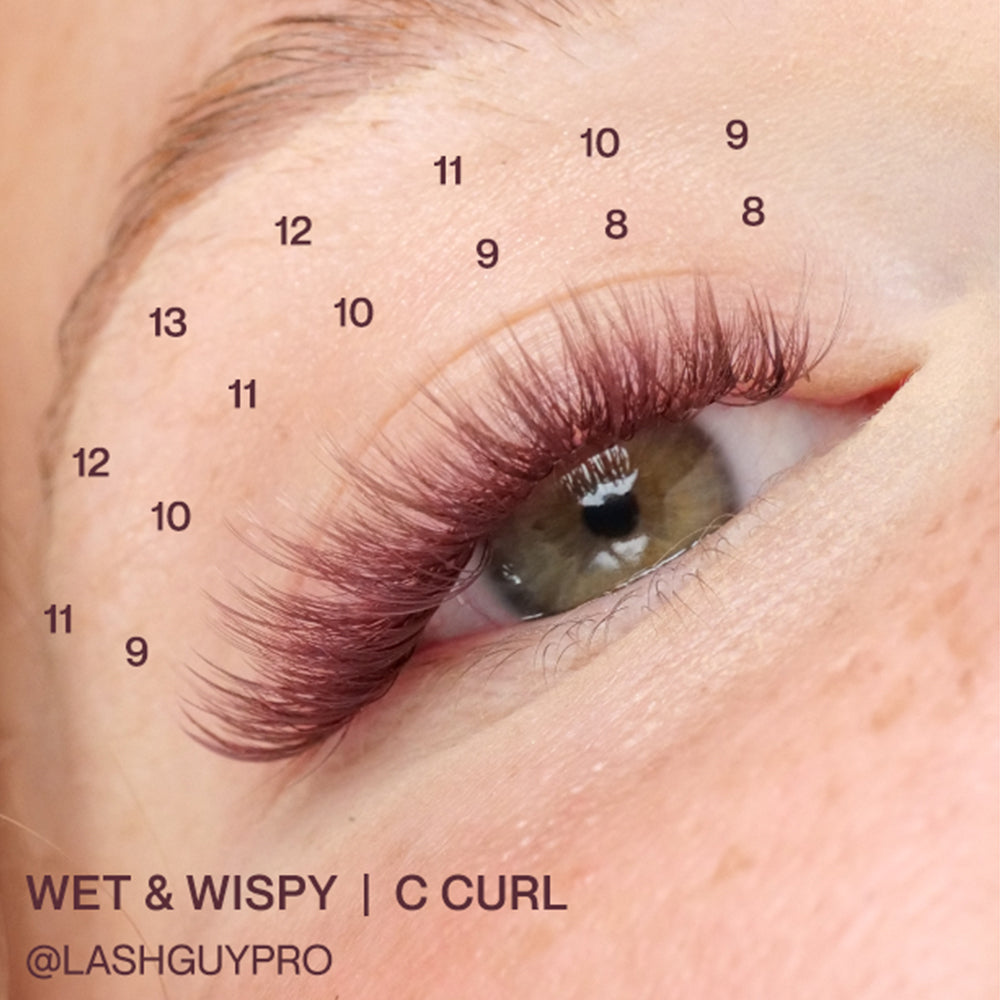 Flower Power True Matte Lashes 0.03mm - Merlot Burgundy Brown Individual Lash Extensions (18 lines)