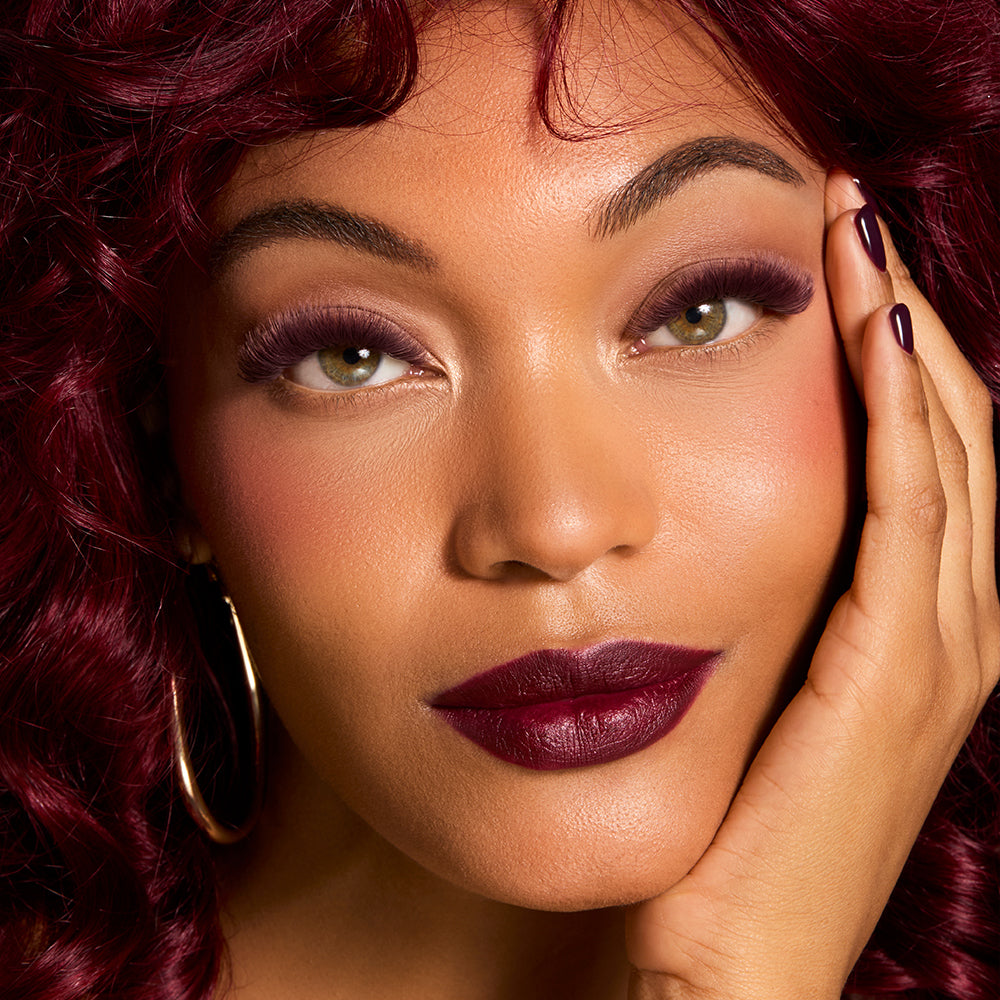 Flower Power True Matte Lashes 0.03mm - Merlot Burgundy Brown Individual Lash Extensions (18 lines)