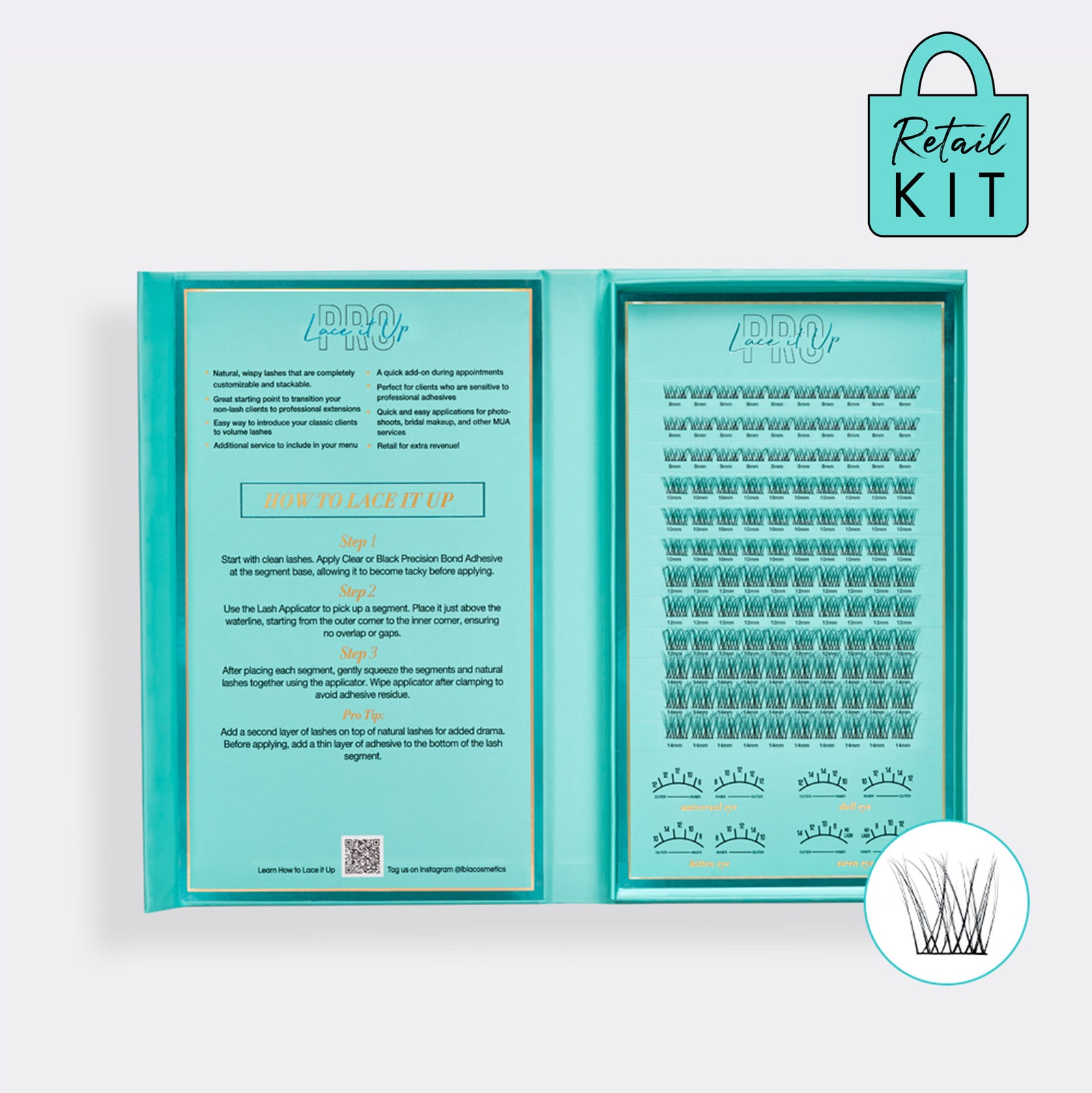 Lace it Up Pro DIY Vegan Segment Lashes - Nude Natural - Retail Set