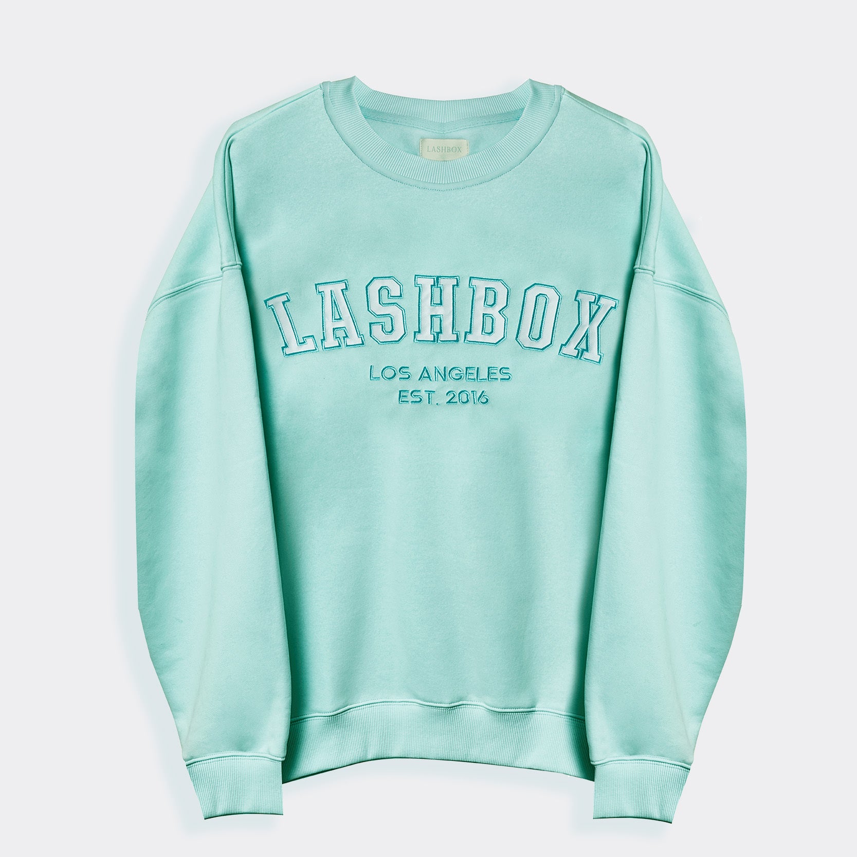 Oversized Varsity LBLA Teal Sweatshirt - Lashbox LA
