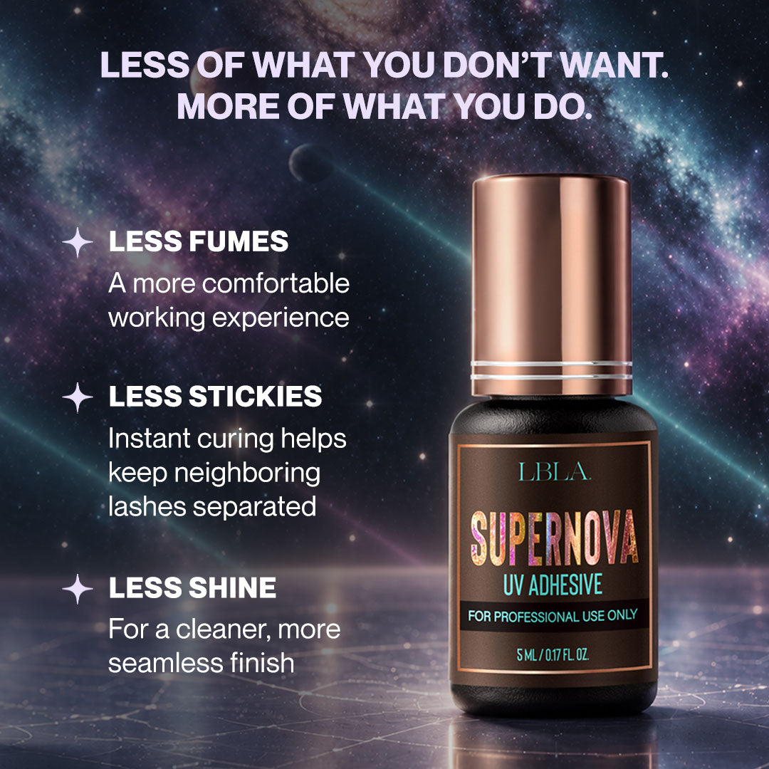 PREORDER EXCLUSIVE - Supernova UV Adhesive | Fast Eyelash Extension Glue (0.05-1.5 Sec) + FREE Volume Expert Glue Tray- Set of 5