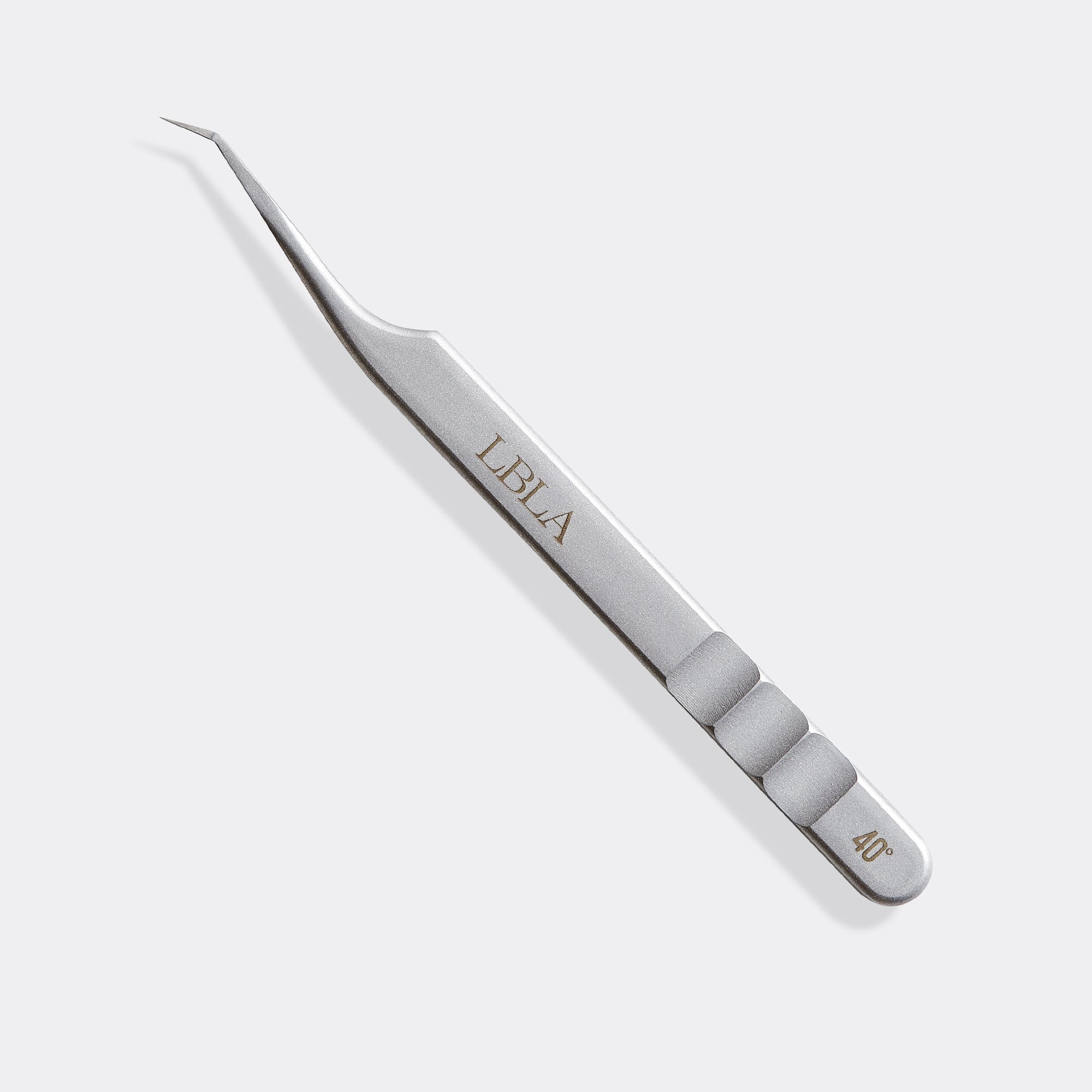 Satin Silver 40 Degree Tweezer - Lashbox LA