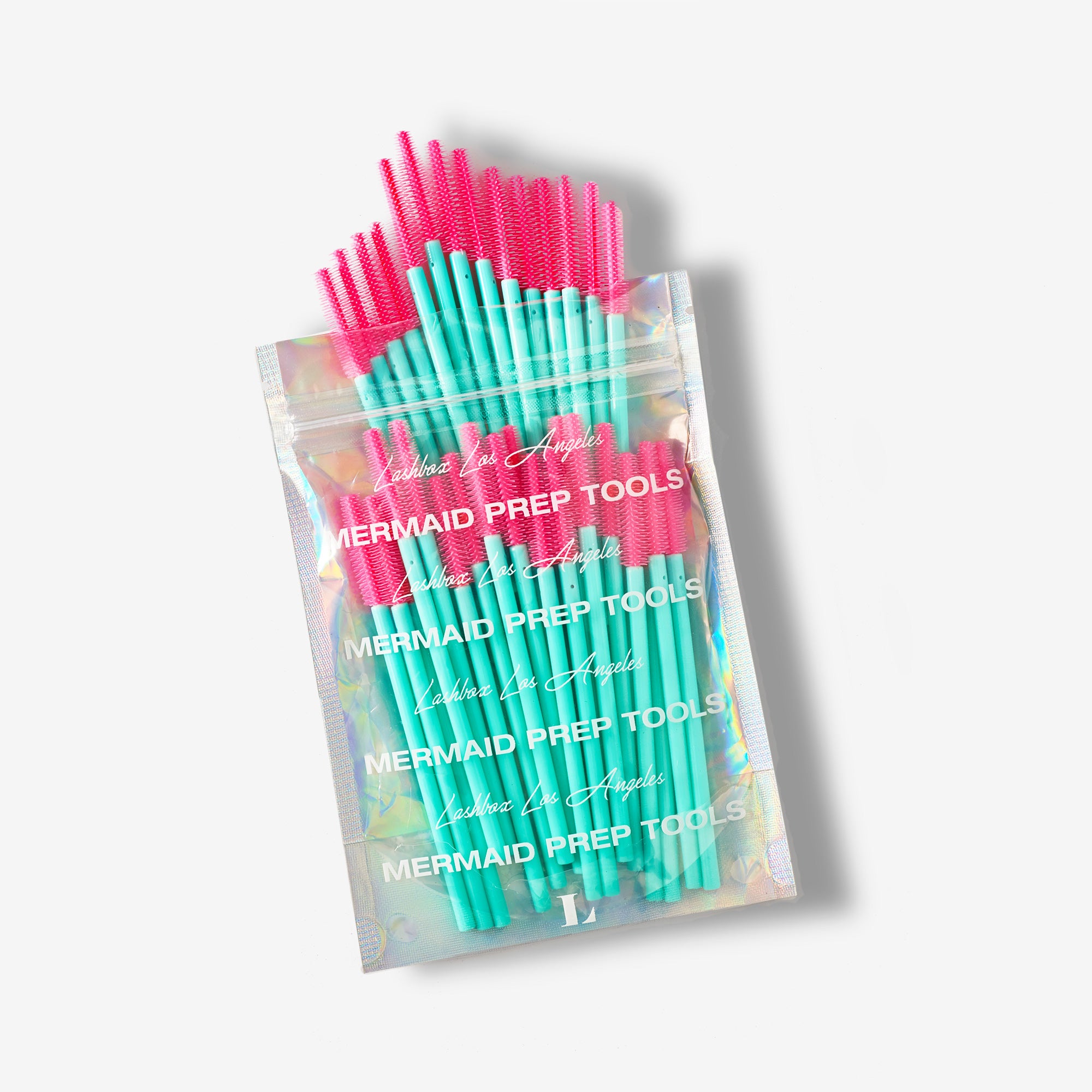 Teal / Pink -  Silicone Mascara Wands / 50 pcs
