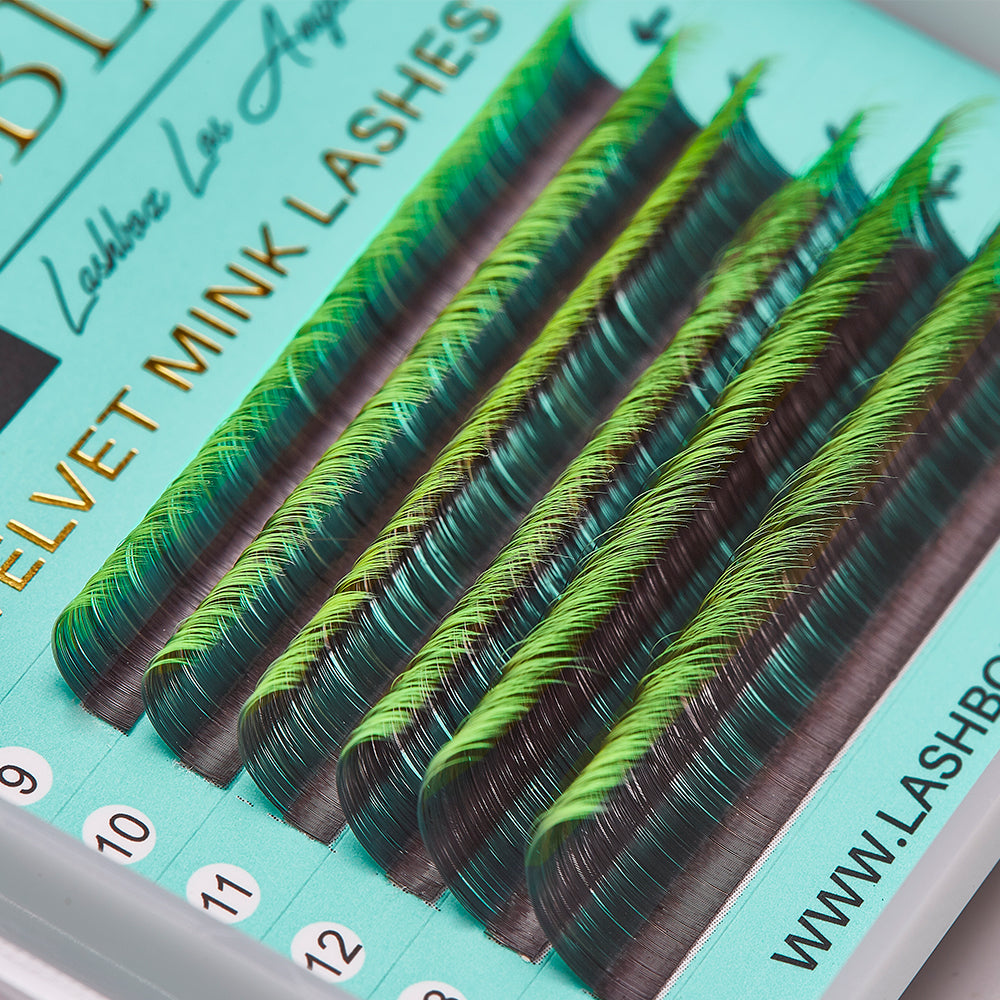 Velvet Mink 0.05 Lashes Mixed Tray - Black / Yellow Tip Ombre