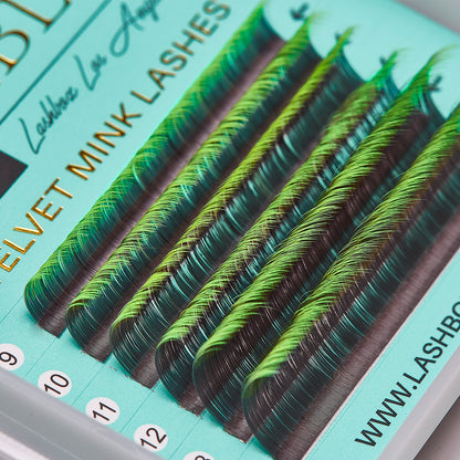 Velvet Mink 0.05 Lashes Mixed Tray - Black / Yellow Tip Ombre