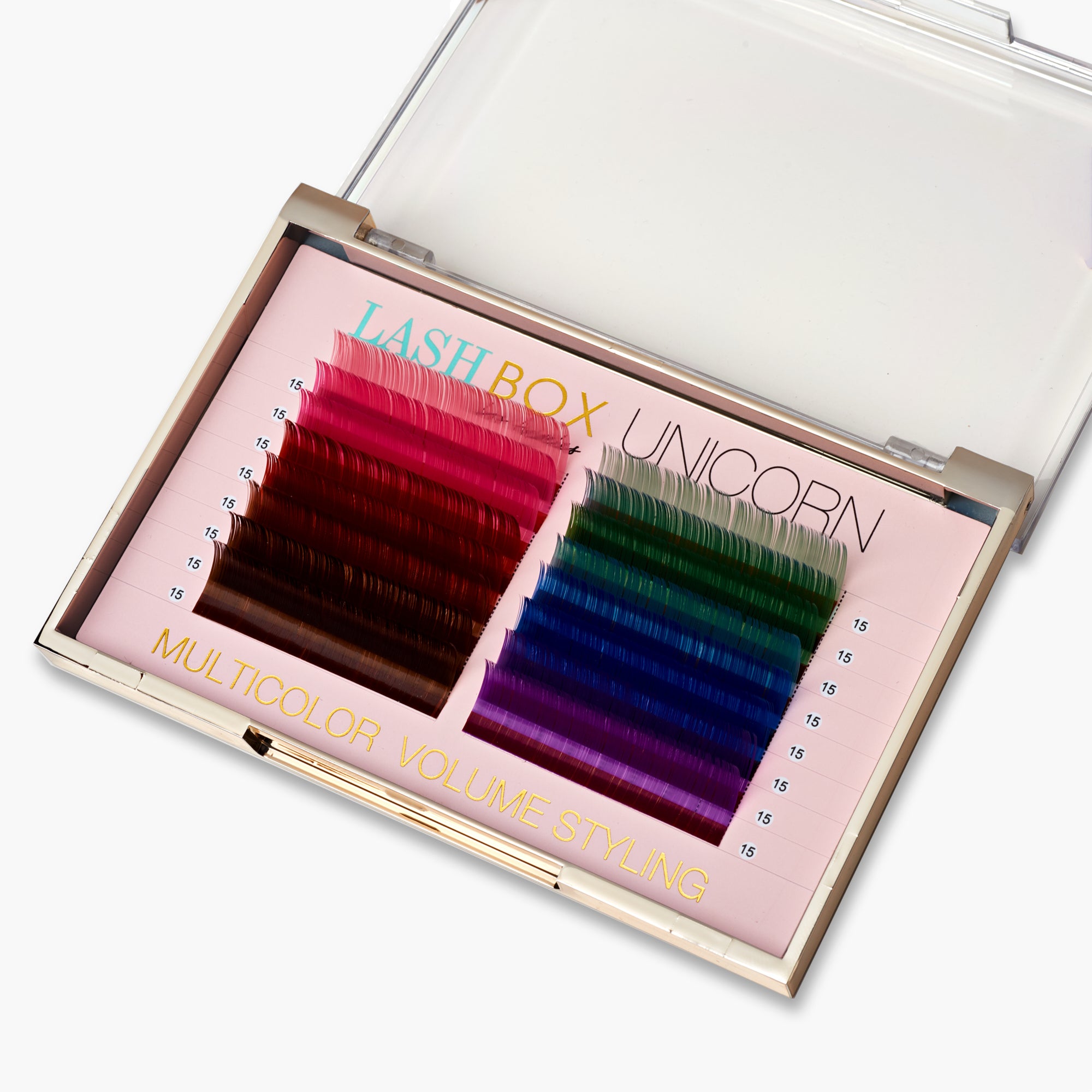 Unicorn Lashes Mixed Color Tray - 16 lines 0.07mm